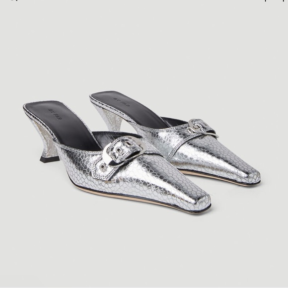 BY FAR Shoes - By Far silver Evelyn mules